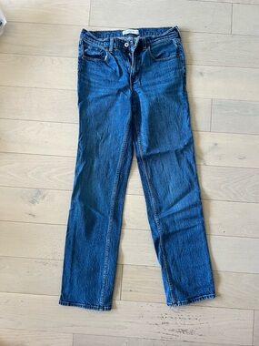 Abercrombie & Fitch Mid Rise 90s Straight Leg Jeans - Dark Blue 4T